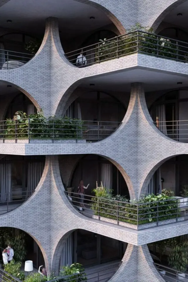 exemple construction architecture brutalisme balcon découpage singulier béton 