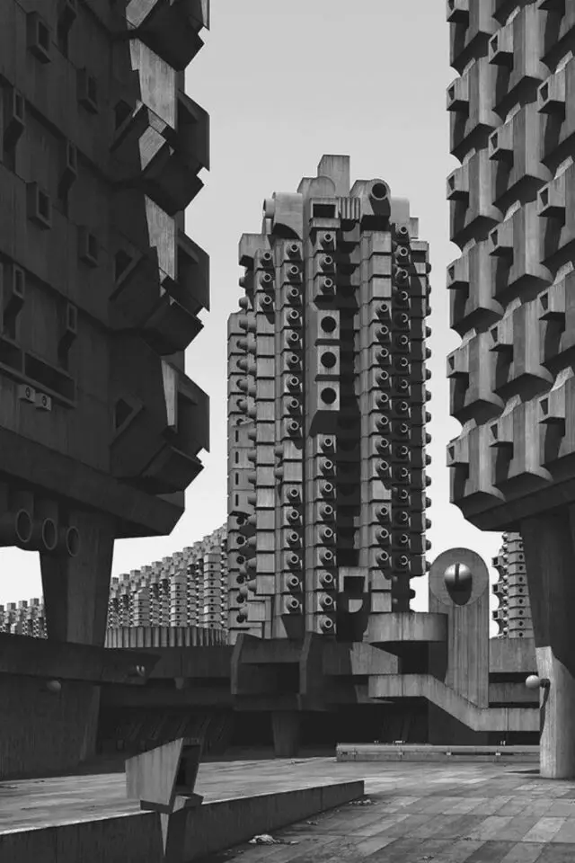 exemple construction architecture brutalisme immeuble en béton construit sous forme de modules juxtaposés les uns aux autres