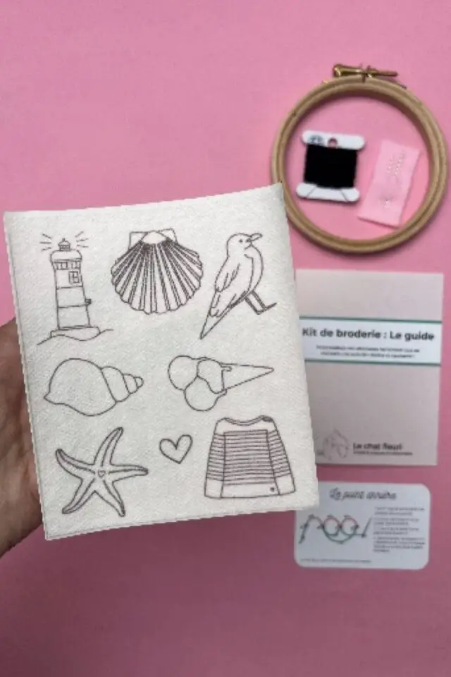 broderie made in france kit moderne activités de vacances facile débutant motif plage