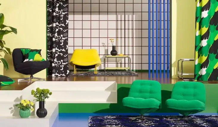 coup-de-coeur-deco-fauteuil-ikea noir et vert années 70 esprit rétro disco funky