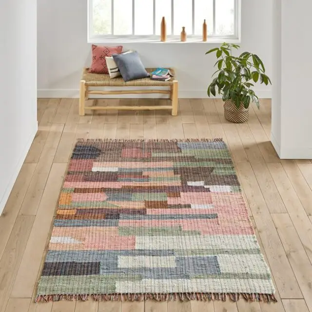 deco textile couleur la redoute Tapis tissé plat en coton