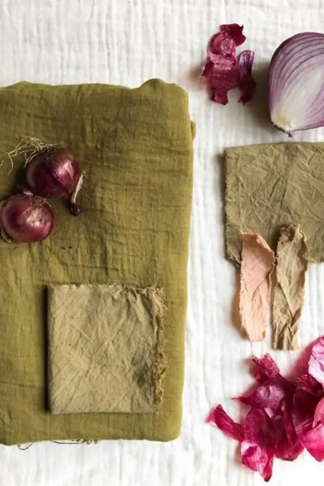 materiel teinture naturelle vegetale avec des épluchures d'oignon recette anti-gaspi facile à faire slow lifestyle