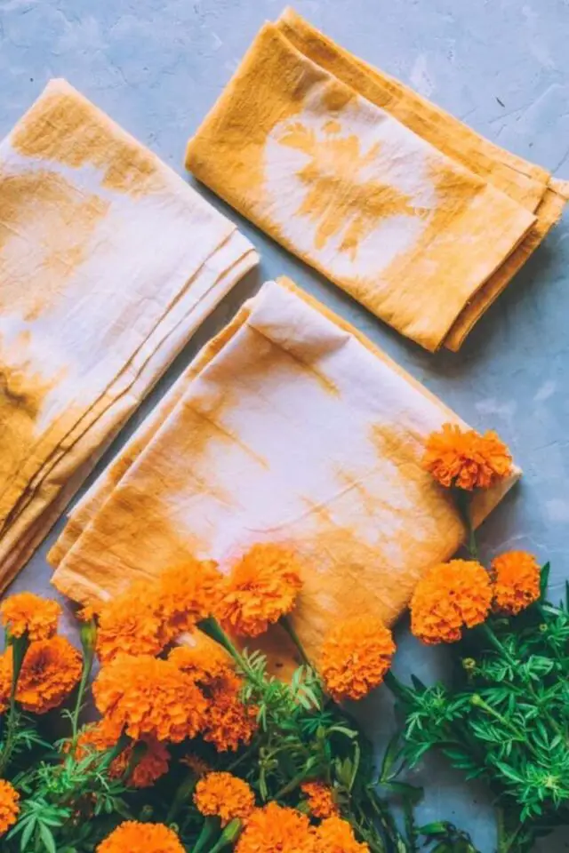 materiel teinture naturelle vegetale idées décoration à faire soi-même tuto personnaliser serviettes de table