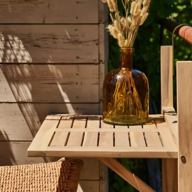 Table de balcon à prendre sur balustrade pliante bois