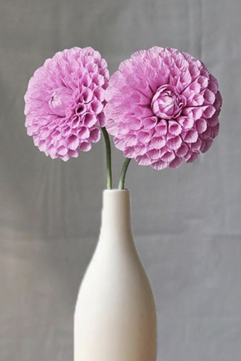 5 Fleurs En Papier Crépon Blanc - Décoration Murale Pour Mariage, Anniversaire, Fête Prénatale - 6