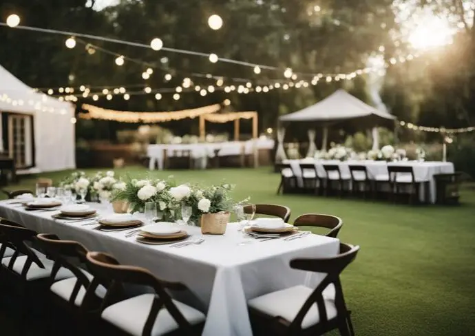 mariage en exterieur idees decoration table luminaire aménagement jardin pratique