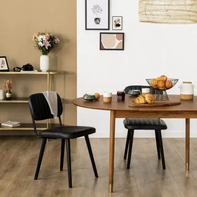 Table à manger ronde extensible 120-155x120cm ovale 