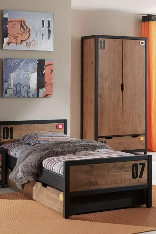 Armoire 2 portes style industriel bois & métal Armoire 2 portes style industriel bois & métal