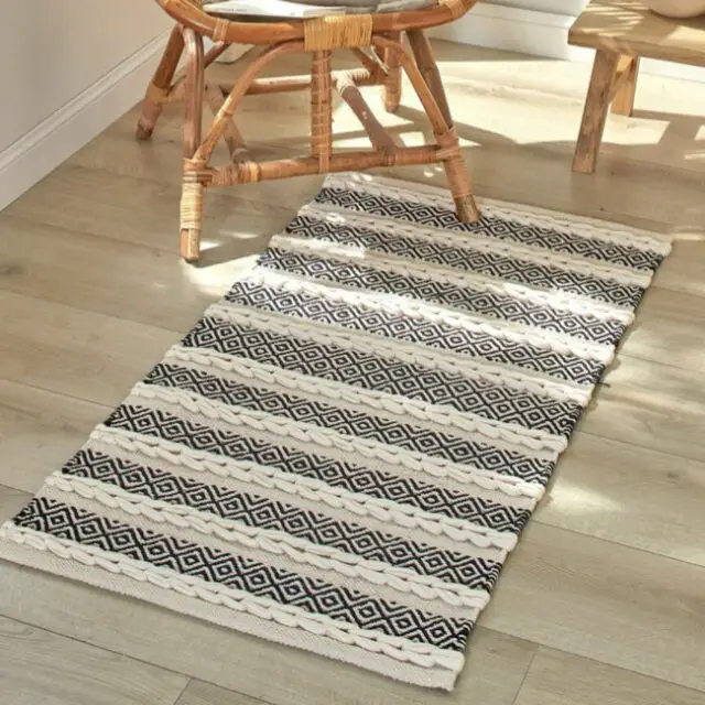 Tapis tressé ethnique pur coton Tapis tressé ethnique pur coton