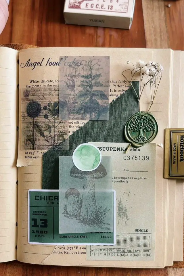 junk journal exemple définition loisir créatif collage journaling idée ambiance vintage 