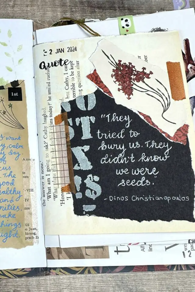 junk journal exemple définition loisir créatif collage pour adulte papier texte masking tape 