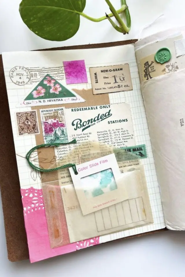 junk journal exemple définition loisir créatif vintage collage ancienne typo 