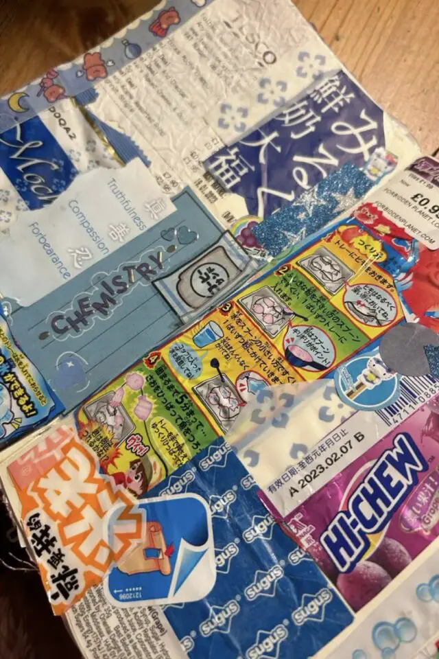 junk journal exemple définition loisir créatif emballage de bonbons collage mix média 