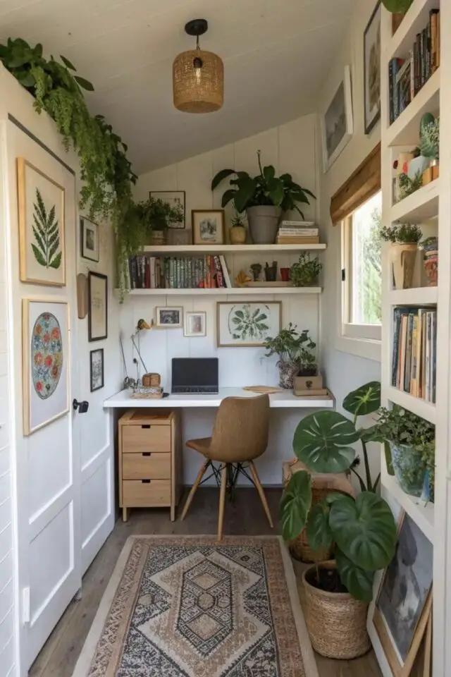 aménager bureau petit espace calme pratique mini bibliothèque rangement étagère plante verte tapis aménager bureau petit espace calme pratique mini bibliothèque rangement étagère plante verte tapis