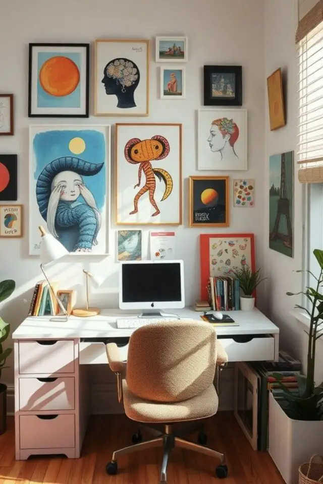 aménager bureau petit espace déco murale affiche encadrée stores meuble blanc pas cher fauteuil de bureau confortable aménager bureau petit espace déco murale affiche encadrée stores meuble blanc pas cher fauteuil de bureau confortable