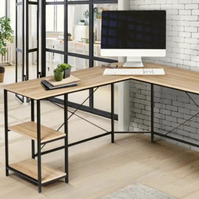 Bureau d'angle ID MARKET 147 cm coloris naturel