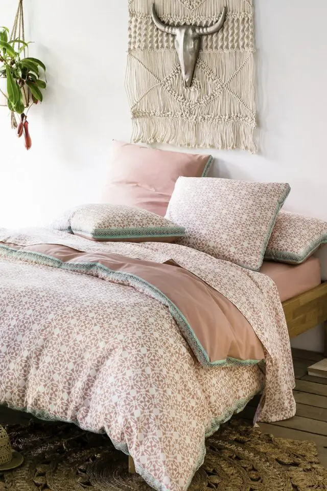 Housse de couette coton imprimé Nude 