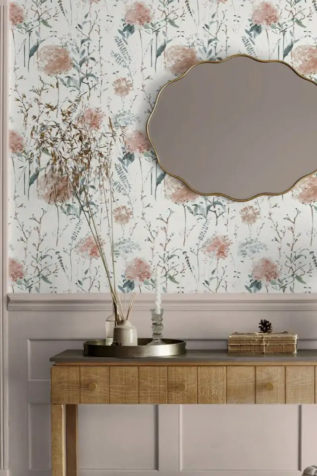 Papier peint fleuri aquarelle Herbier Pallington Bloom