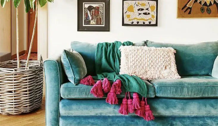 canapé bleu lagon couleur déco exemple définition peinture moodboard