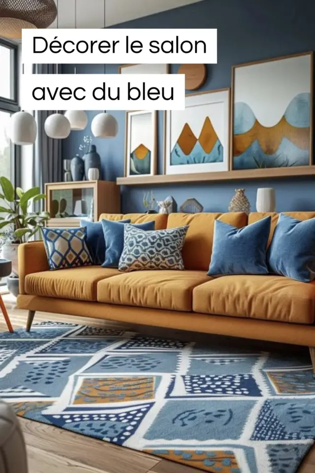 décorer son intérieur avec du bleu salon séjour moderne et cosy 