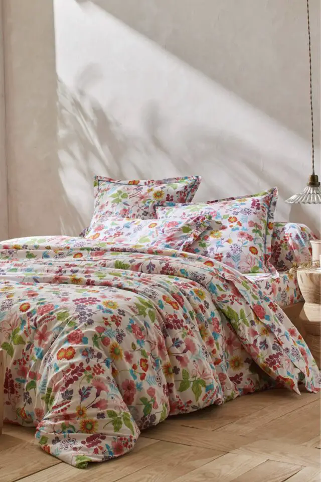 Linge de lit Kelly en coton imprimé floral