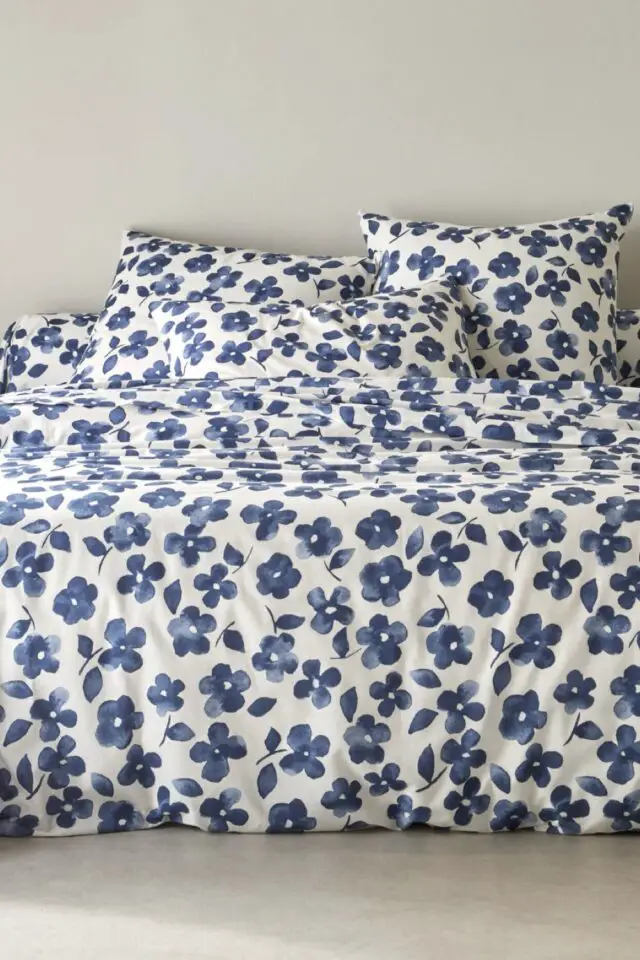 Linge de lit Petunia en coton imprimé