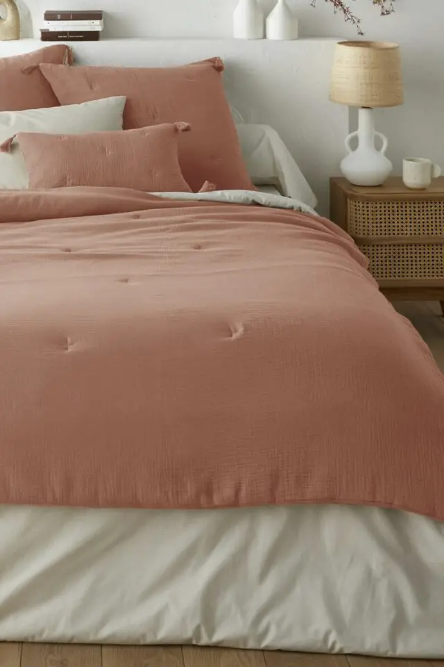 Edredon matelassé gaze de coton