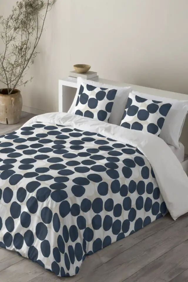 Linge de lit Pois en coton imprimé