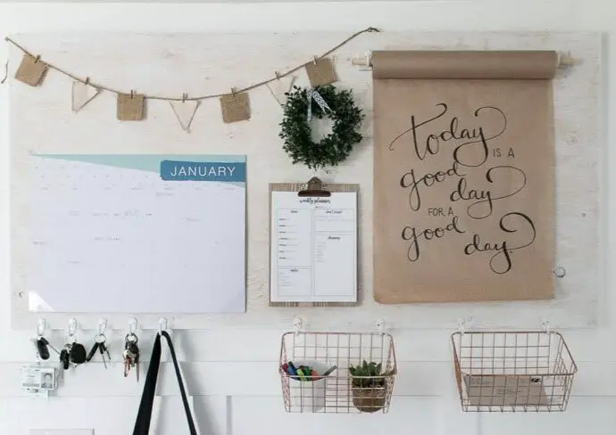 organisation vie famille calendrier déco centre de commande pratique à faire soi-même