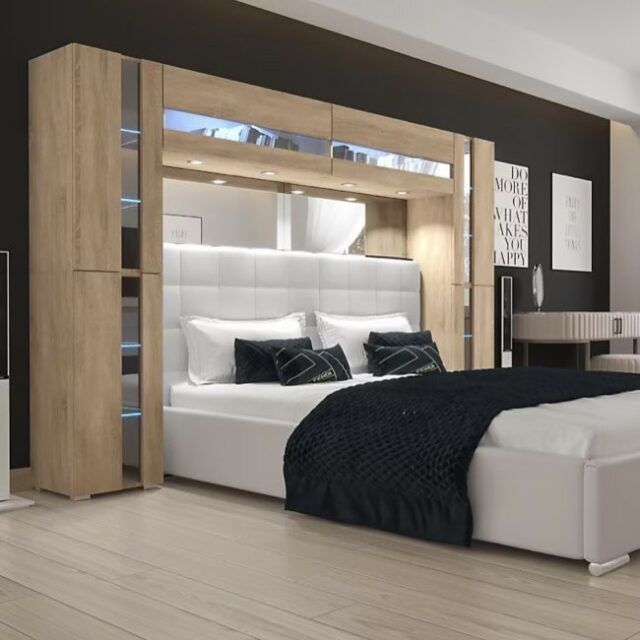 Tête de lit avec rangement Armoire - pont de lit