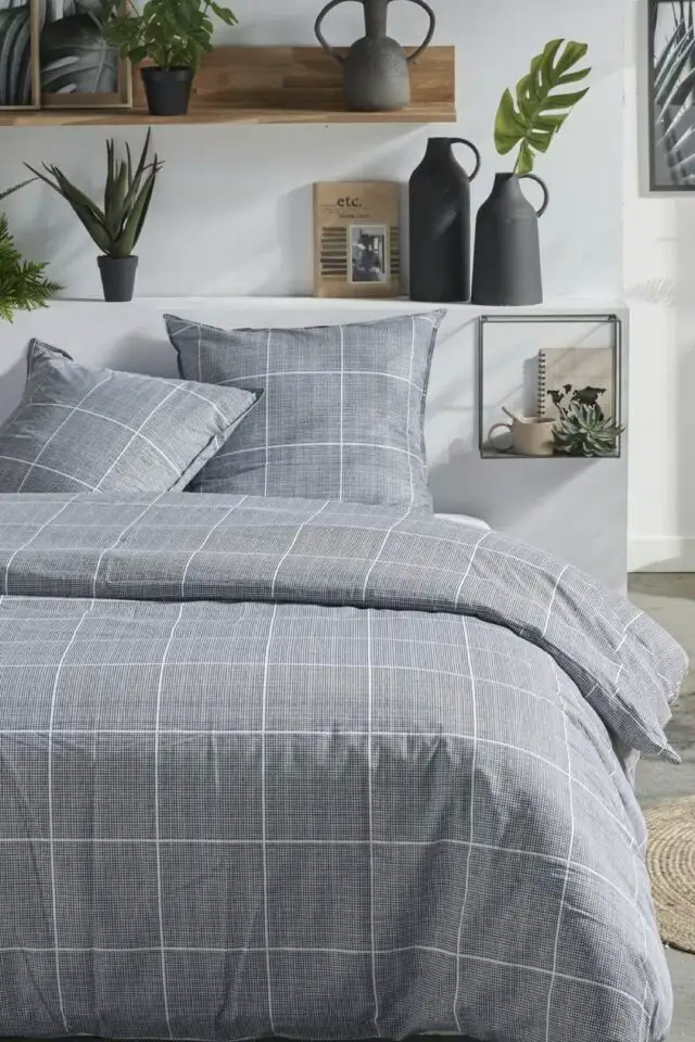 Mawira arthur - Parure de lit zippée imprimé A carreaux coton 240x220 cm