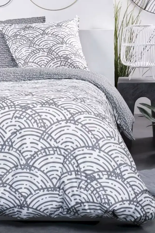 Sunshine neta - Parure de lit imprimé A carreaux coton 220x240cm