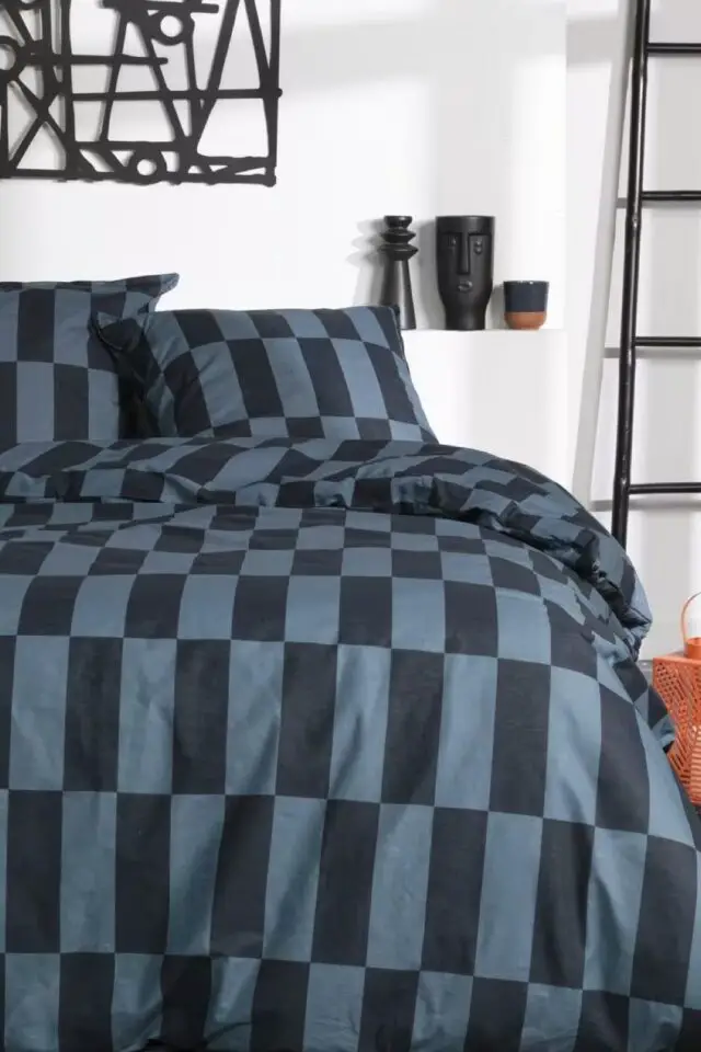 Sunshine basile - Parure de lit imprimé A carreaux coton 240x220cm