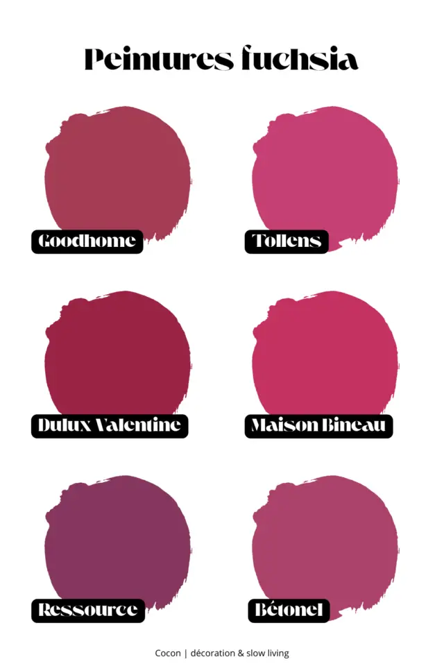 peinture couleur fuchsia références commerce clair et foncé intérieur audacieux