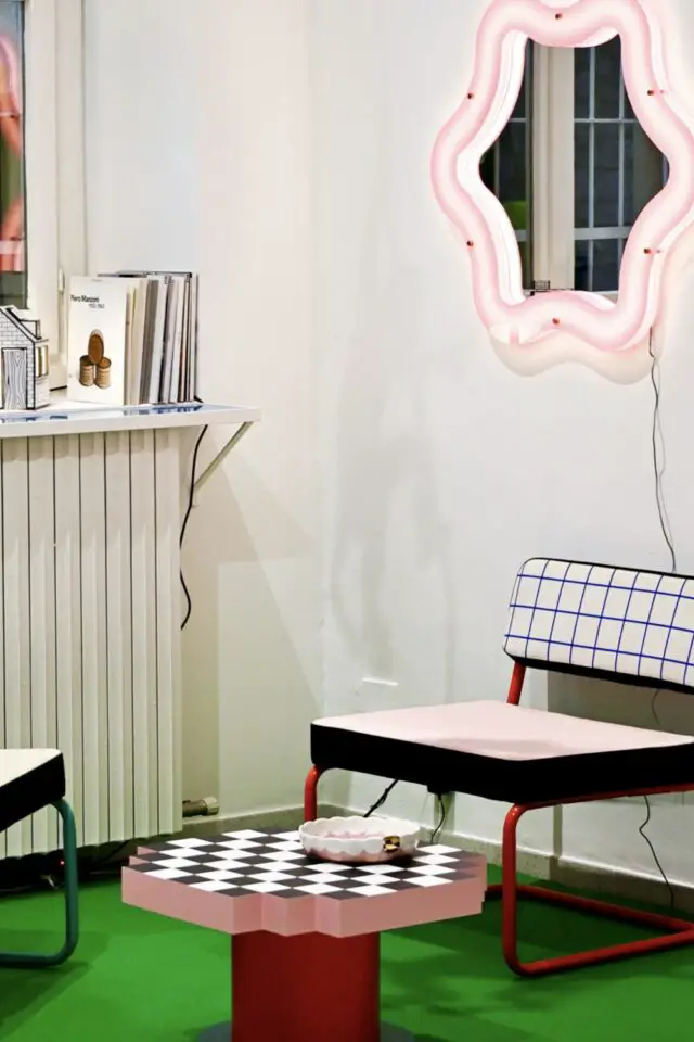 Table basse Super Coffee Table bois multicolore design Memphis 