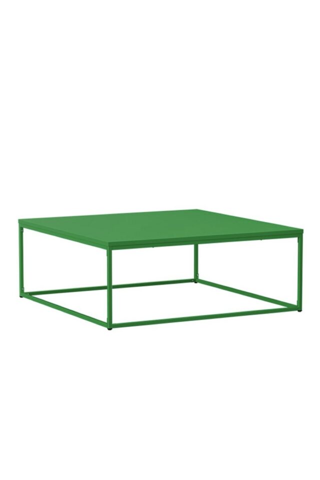Table basse en métal carrée 120x40 cm vert moderne 