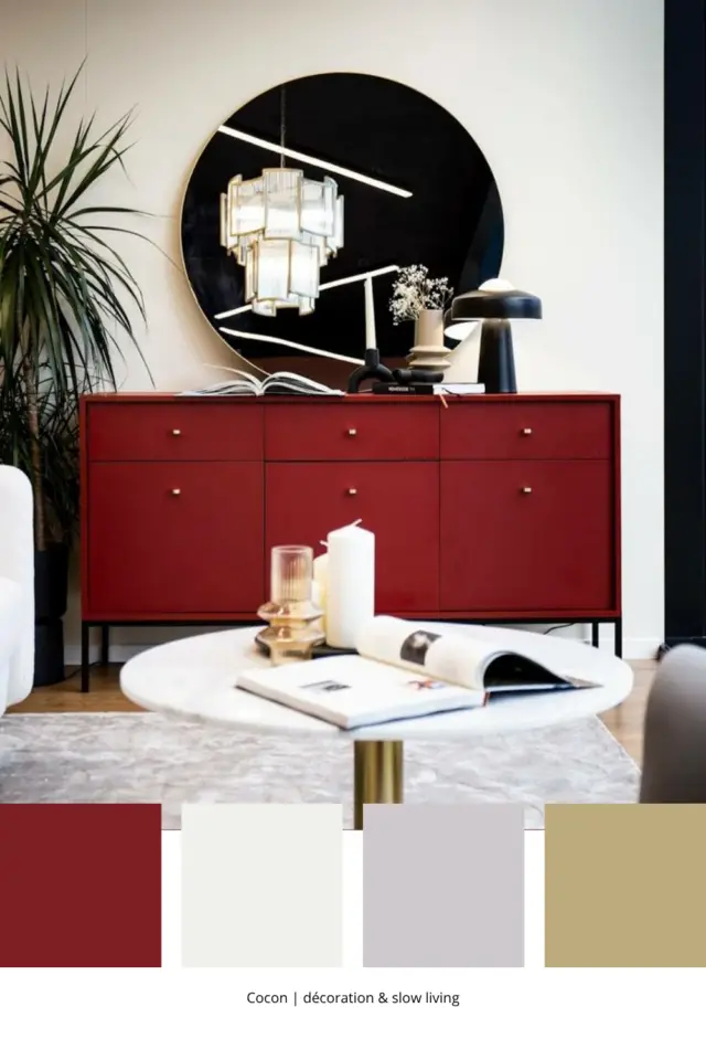 association de couleurs avec du bordeaux point focal couleur buffet mur blanc tapis gris table basse pied doré association de couleurs avec du bordeaux point focal couleur buffet mur blanc tapis gris table basse pied doré