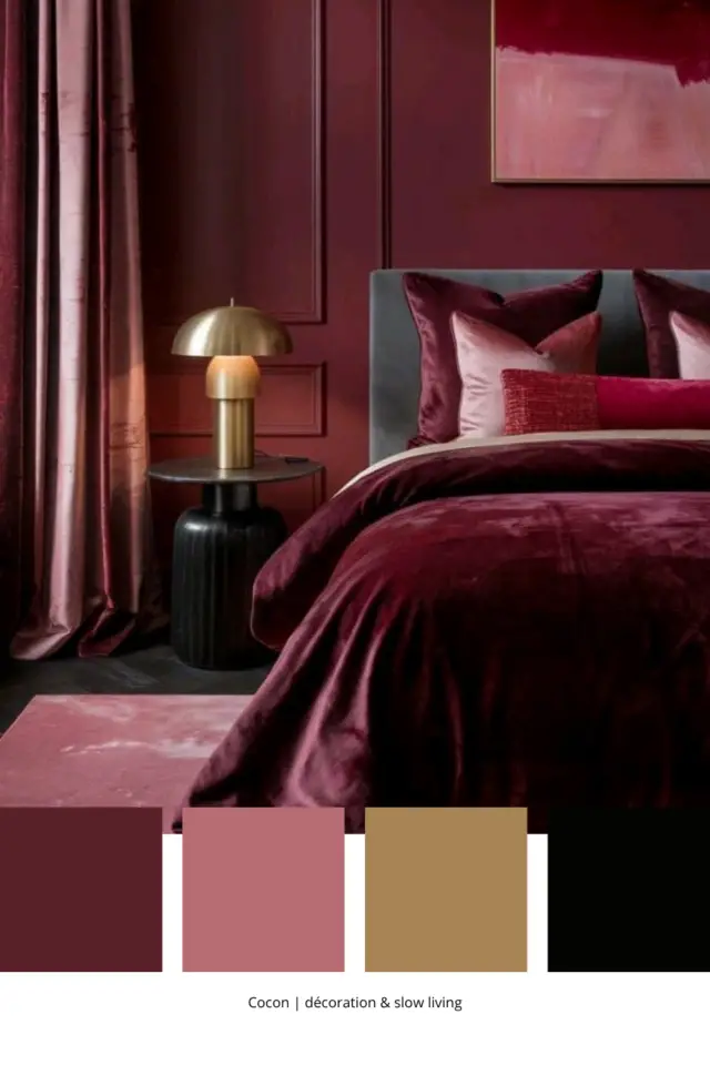 association de couleurs avec du bordeaux chambre adulte sophistiquée couleur sourde pointe de rose et de noir association de couleurs avec du bordeaux chambre adulte sophistiquée couleur sourde pointe de rose et de noir