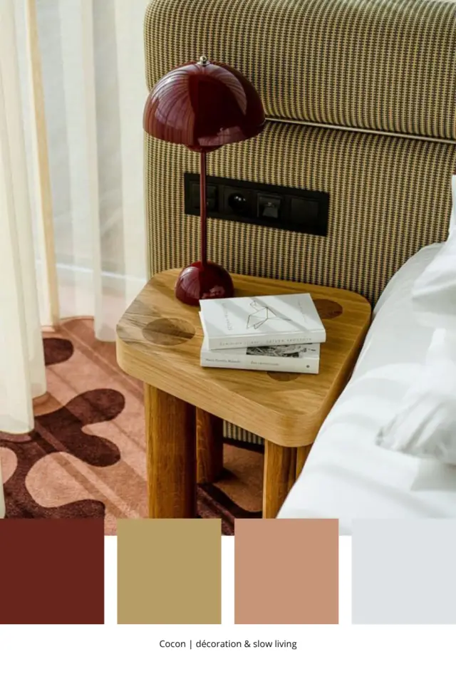 association de couleurs avec du bordeaux accessoire décoratif lampe de chevet champignon design tête de lit association de couleurs avec du bordeaux accessoire décoratif lampe de chevet champignon design tête de lit