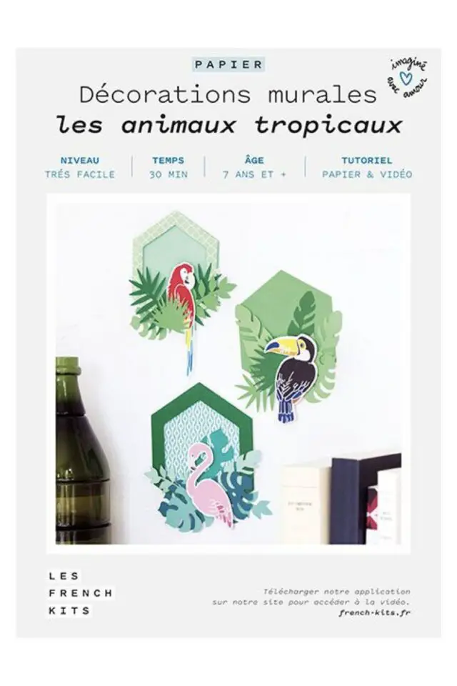 Kit papier Cartes postales les animaux tropicaux 