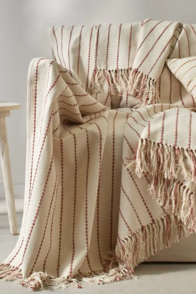 Plaid ou jeté de canapé tissage artisanal