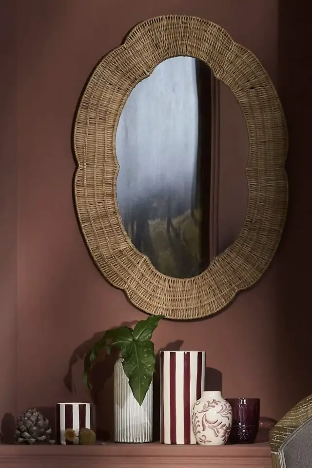 Bougie parfumée en céramique rouge et blanche