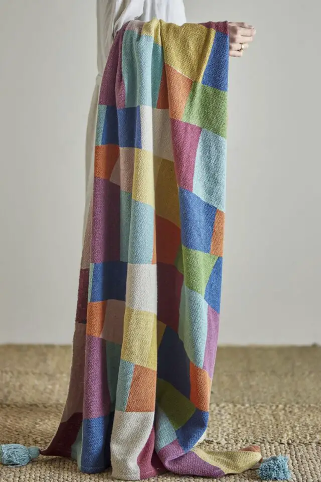 Plaid Colorine multicolore / 160 x 130 cm - Coton recyclé