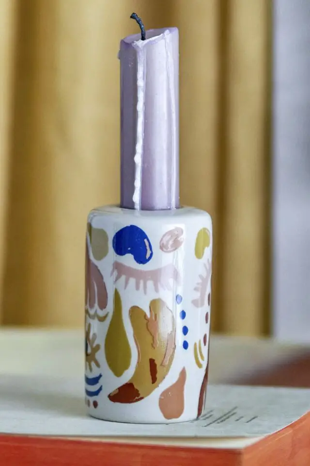 Bougeoir Horus céramique orange