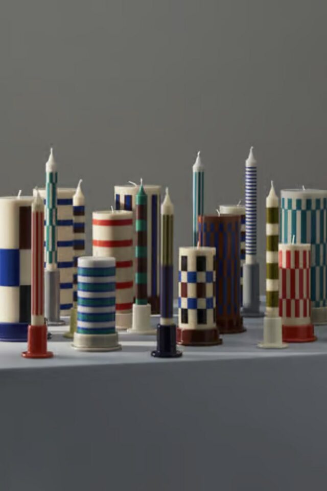 Bougie longue Pattern cire multicolore