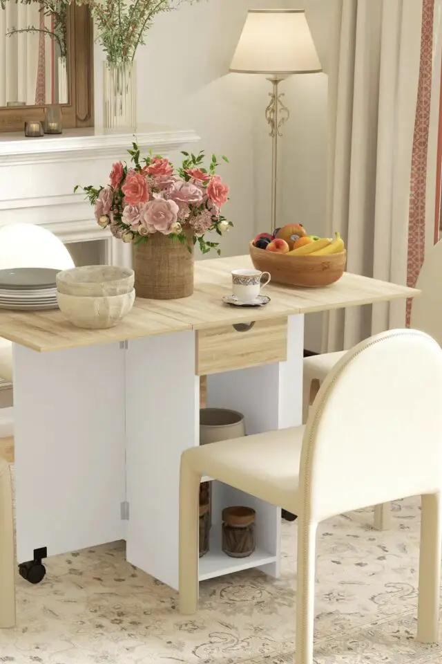 Table pliante extensible chêne chêne