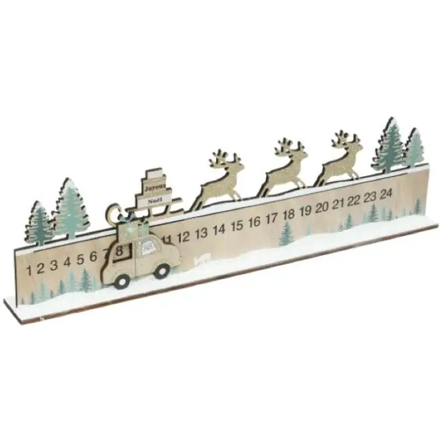 Déco de noël calendrier de l'avent en bois décoré - feeric christmas Déco de noël calendrier de l'avent en bois décoré - feeric christmas