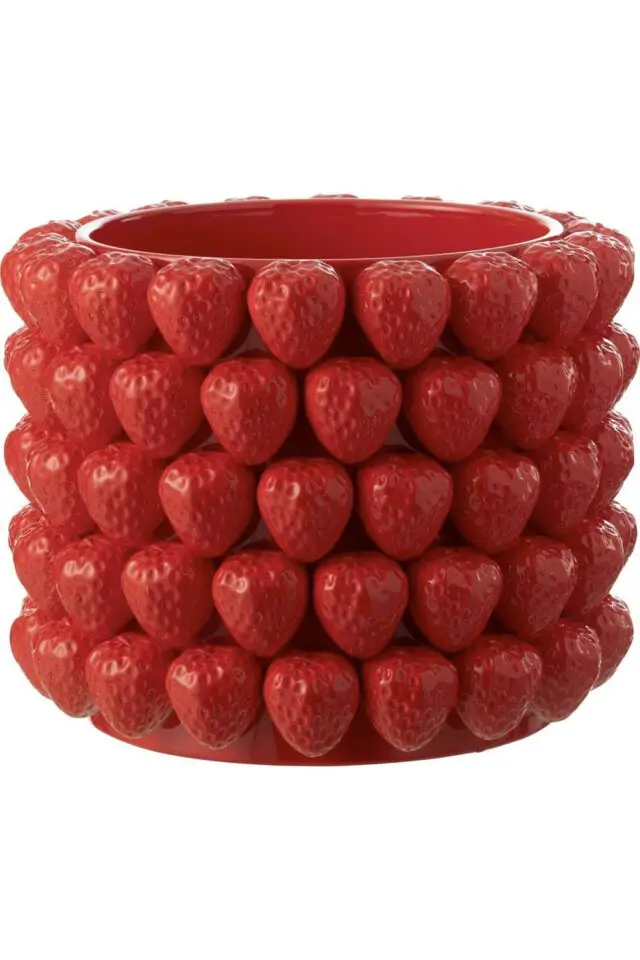 Cachepot fraise en céramique design original décoratif Cachepot fraise en céramique design original décoratif