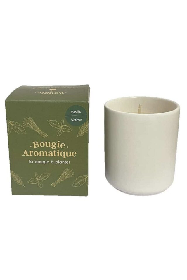 Bougie originale Orchidée - graines Ciboulette 40h Bougie originale Orchidée - graines Ciboulette 40h