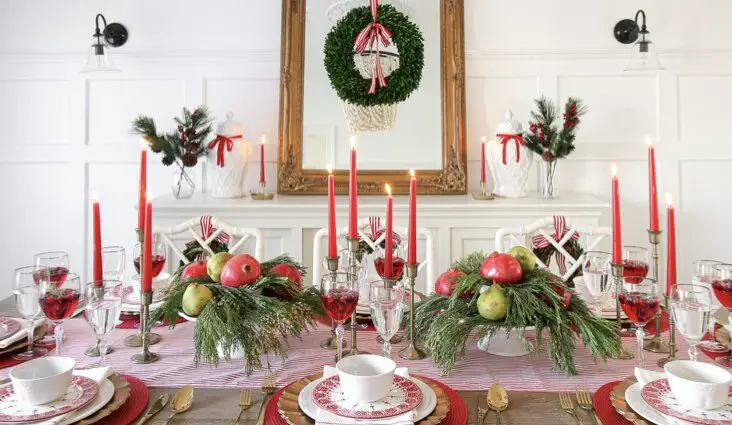 décor de Noël traditionnel en rouge et blanc moddboard inspirations